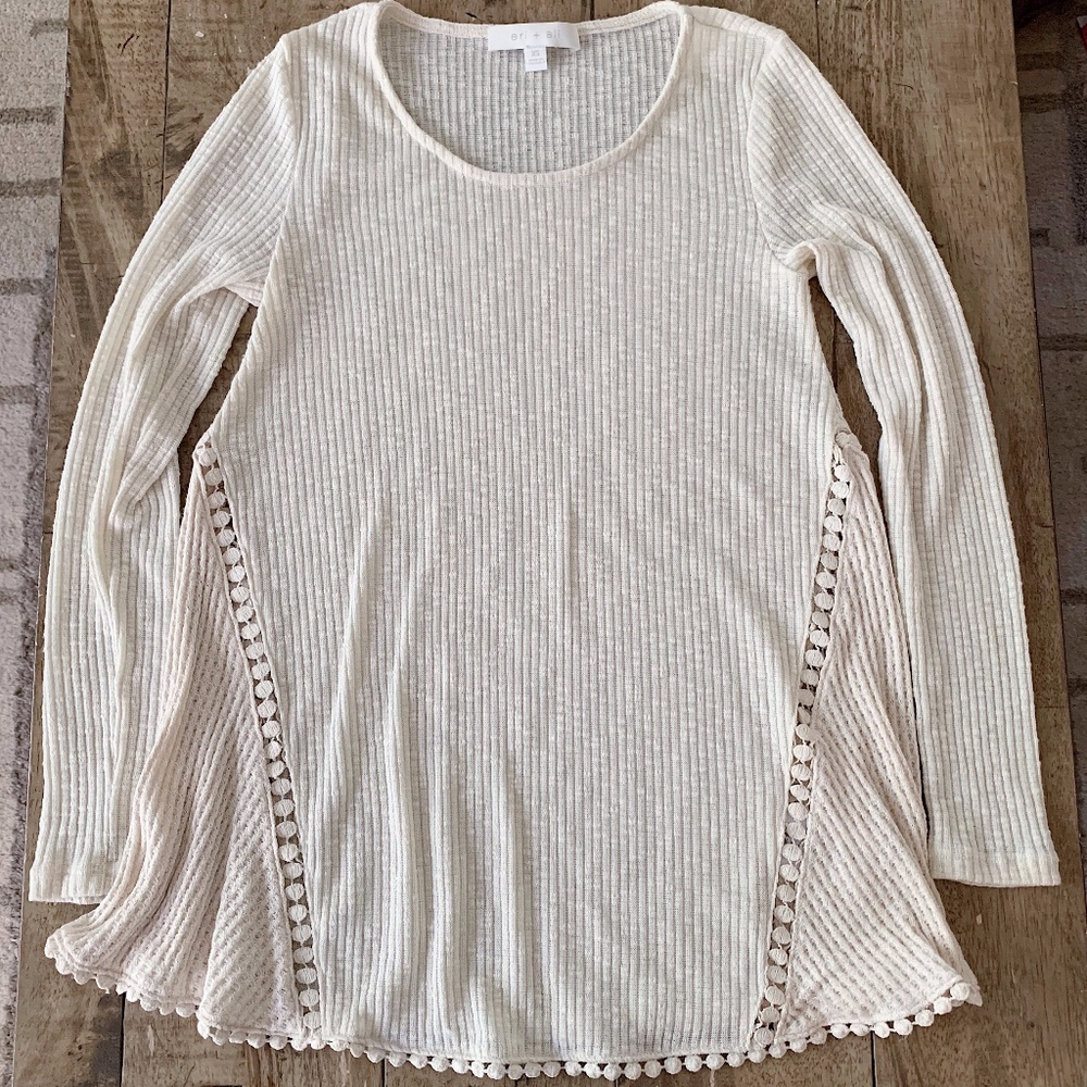 Anthropologie Eri + Ali Crochet Thermal Top
